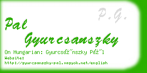 pal gyurcsanszky business card